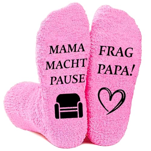 Piroo Geschenke für Frauen Geschenk Lustige Socken Damen 39-42 geburtstagsgeschenk für frauen frau Mama Kuschelsocken Mutter Frag Papa Scoekn Geschenkideen zum Geburtstag Wichtelgeschenke Weihnachten von Piroo