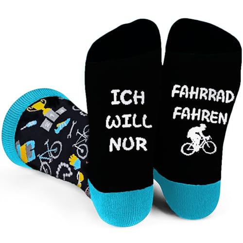 Piroo Lustige Geschenke für Männer Geburtstag Fahrrad Socken Herren Geschenk Papa Lustig Socken mit Spruch Vatertag Herrentag Geburtstagsgeschenk Vatertagsgeschenk von Piroo