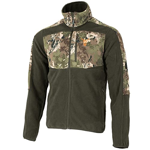 Pirscher Gear Terrain Fleecejacke Herren, Jagdjacke & Pirschjacke, grün mit Camouflage Größe M von Pirscher Gear