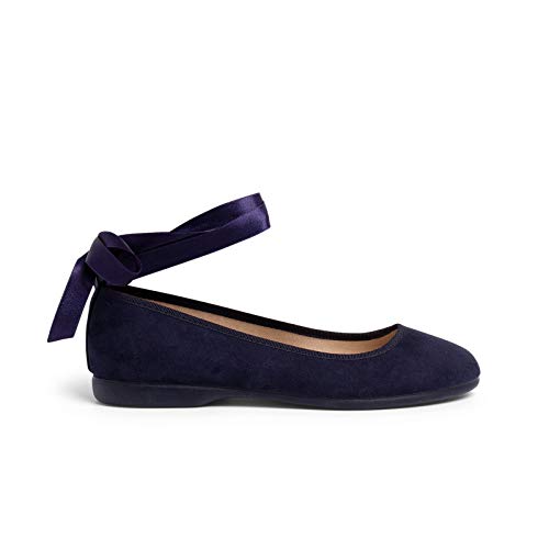 Pisamonas Ballerinas Mit Satinbändern Und Knöchelriemchen Größe 37 Farbe Marineblau von Pisamonas