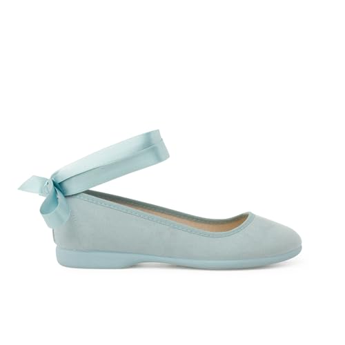 Pisamonas Ballerinas Mit Satinbändern Und Knöchelriemchen Größe 32 Farbe Pastellblau von Pisamonas