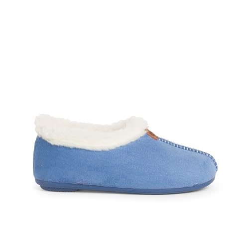 Pisamonas Bamara Hausschuhe Mit Schafsfellimitat-Futter Größe 35 Farbe Blau von Pisamonas