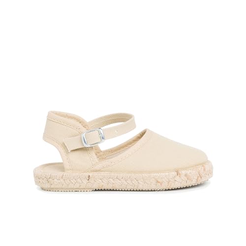 Pisamonas Espadrilles Für Mädchen Mit Schnallenverschluss Größe 25 Farbe Sand von Pisamonas