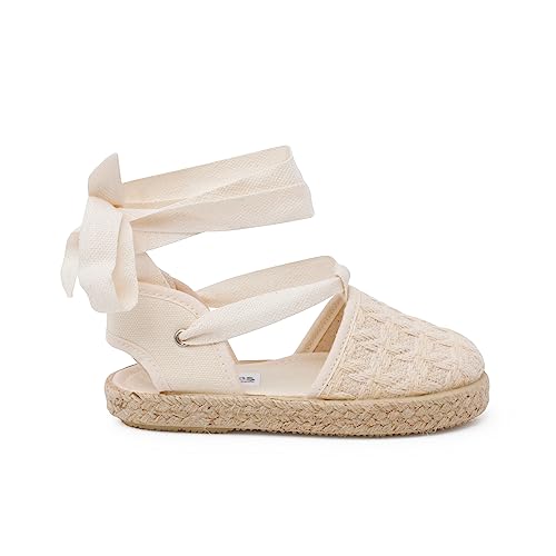 Pisamonas Espadrilles Mit Geflochtenem Effekt Und Bändern Größe 27 Farbe Weiße Jeans von Pisamonas
