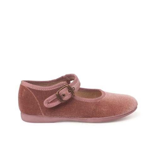 Pisamonas Mädchen Riemchenballerinas Aus Samt Mit Schnalle Größe 25 Farbe Nackt von Pisamonas