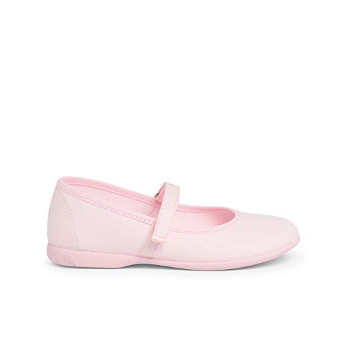 Pisamonas Mädchen Riemchenballerinas Aus Stoff Mit Dünnem Klettverschlussriemen Größe 22 Farbe Rosa von Pisamonas