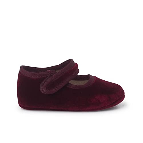 Pisamonas Merceditas Bebe terciopelo cierre adherente Talla 19 en Color Burdeos von Pisamonas