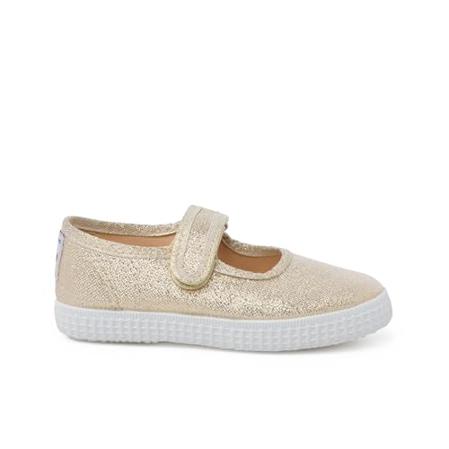 Pisamonas Glänzende Mary Janes Mit Klettverschluss Größe 31 Farbe Gold von Pisamonas