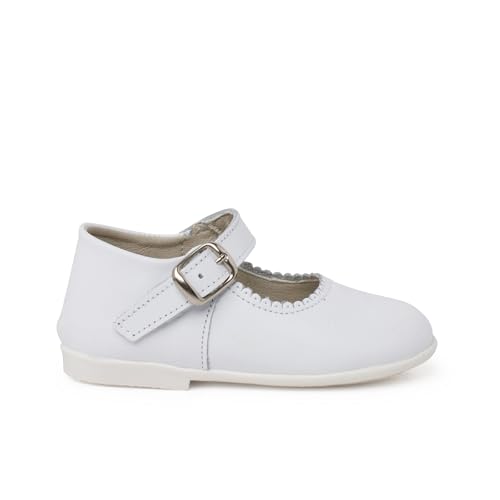 Pisamonas Merceditas niña piel Hebilla Talla 26 en Color Blanco von Pisamonas