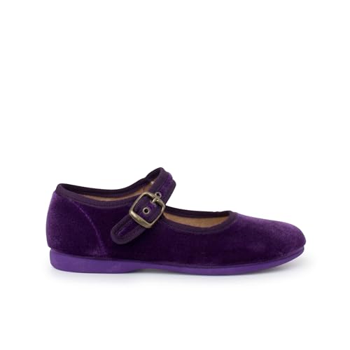 Pisamonas Merceditas niña terciopelo Hebilla Talla 26 en Color Morado von Pisamonas