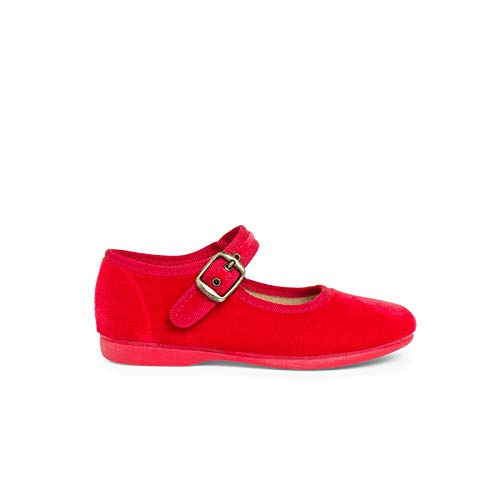 Pisamonas Merceditas niña terciopelo Hebilla Talla 29 en Color Rojo von Pisamonas