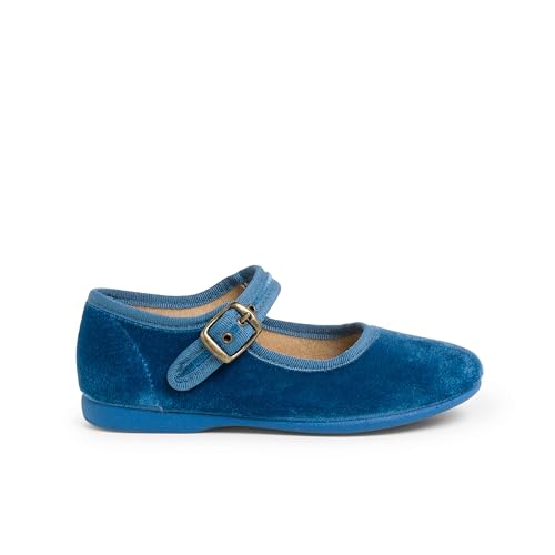 Pisamonas Merceditas niña terciopelo Hebilla Talla 31 en Color Azul azafata von Pisamonas