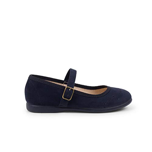 Pisamonas Riemchenballerinas Mit Perforierungen Für Mädchen Aus Serratex Größe 31 Farbe Marineblau von Pisamonas