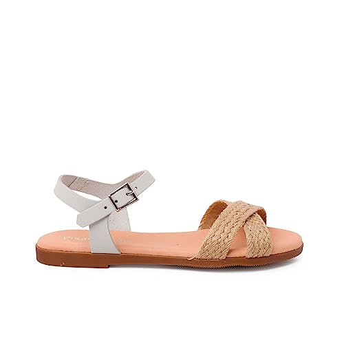 sandalias hebilla pala cruzada yute Pisamonas talla 39 en color natural von Pisamonas