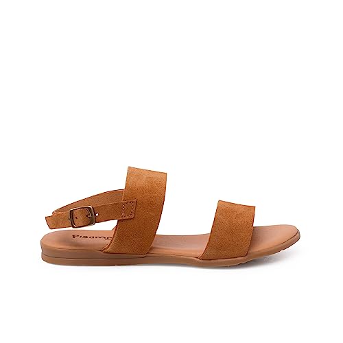 Pisamonas Sandalen Mit Breiten Wildlederriemen Größe 33 Farbe Kamel von Pisamonas
