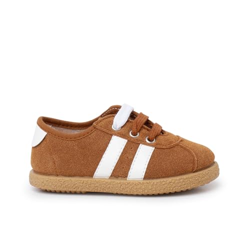 Pisamonas Sneaker Weißen Seitenstreifen Doppelschnürung Größe 28 Farbe Kamel von Pisamonas