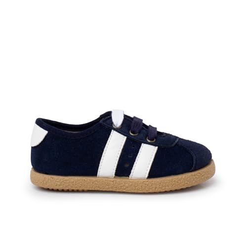 Pisamonas Sneaker Weißen Seitenstreifen Doppelschnürung Größe 32 Farbe Marineblau von Pisamonas