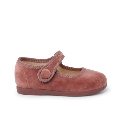 Pisamonas Velvet Mary Janes Klettverschluss Knopf Größe 22 Farbe Rosa von Pisamonas