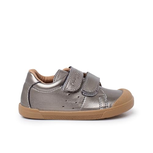 Pisamonas Weiche Barefoot-Sneaker Veganem Leder Metallicfarben Größe 30 Farbe Silber von Pisamonas