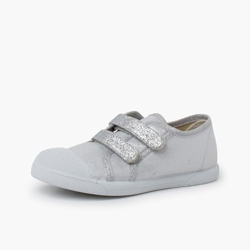 zapatillas blanditas doble tira adherente brillos Pisamonas talla 31 en color plata von Pisamonas