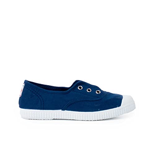 zapatillas lona punta goma sin cordones PISAMONAS talla 29 en color azul navy von Pisamonas