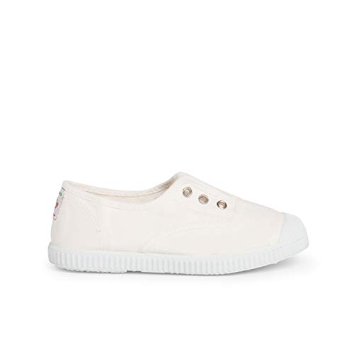 zapatillas lona punta goma sin cordones PISAMONAS talla 36 en color blanco von Pisamonas