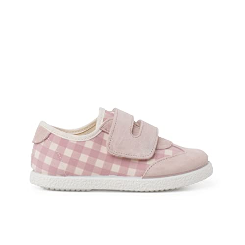 Pisamonas Zapatillas Vichy y Serraje Tira adherente Doble Talla 24 en Color rosa Pastel von Pisamonas