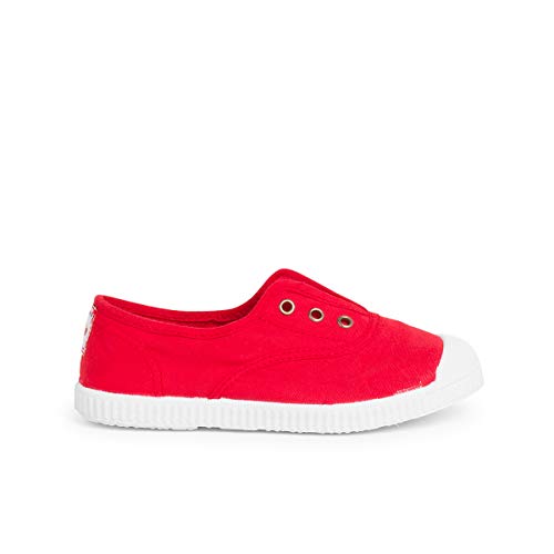 zapatillas lona punta goma sin cordones PISAMONAS talla 31 en color rojo von Pisamonas