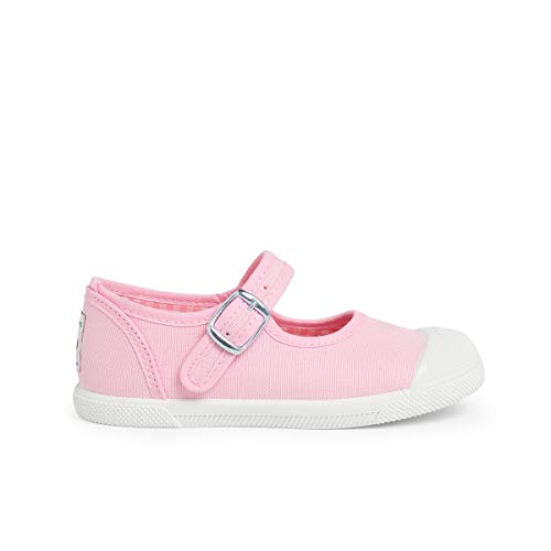 Pisamonas Zapatillas lona niña Con Hebilla y Puntera de goma Talla 28 en Color rosa von Pisamonas