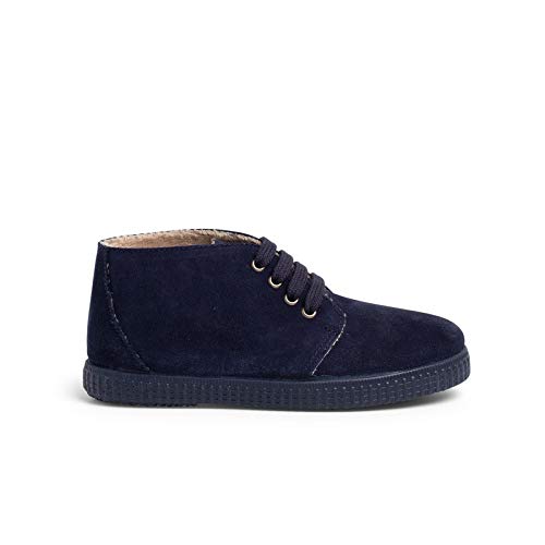 Pisamonas botas de pelo interior con cordones talla 30 en color azul marino von Pisamonas