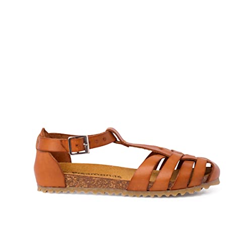 Pisamonas Sandalen Aus Leder Mit Bio-Sohle Für Damen Und Kinder Größe 34 Farbe Kamel von Pisamonas