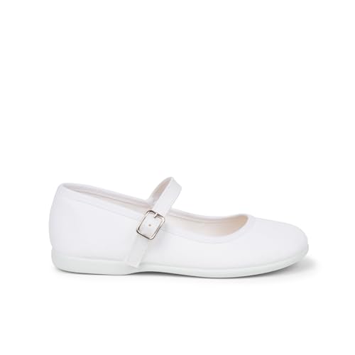 Pisamonas mercedita lona niña cierre Hebilla Talla 28 en Color Blanco von Pisamonas