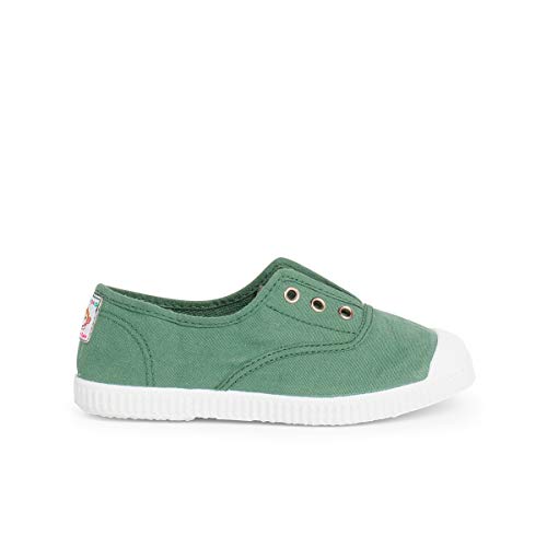 Pisamonas Zapatillas lona Punta goma sin Cordones Talla 22 en Color Verde helecho von Pisamonas