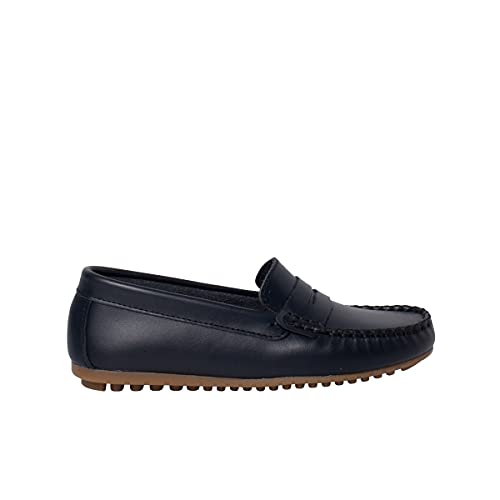 mocasines niño cuero antifaz PISAMONAS talla 35 en color azul marino von Pisamonas