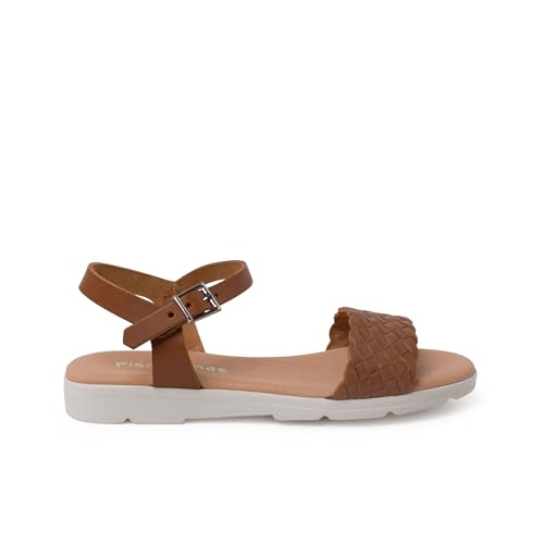 sandalias hebilla pala trenzada Pisamonas talla 32 en color cuero von Pisamonas