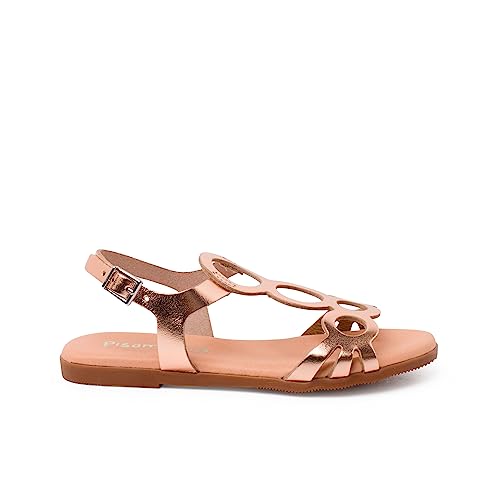 sandalias piel círculos cierre hebilla Pisamonas talla 37 en color cobre von Pisamonas