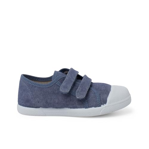 zapatillas blanditas lona eco tira adherente PISAMONAS talla 26 en color azul jeans von Pisamonas