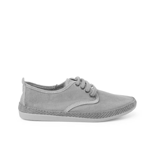 zapatillas casual tallas altas lona lavada Pisamonas talla 36 en color niebla von Pisamonas