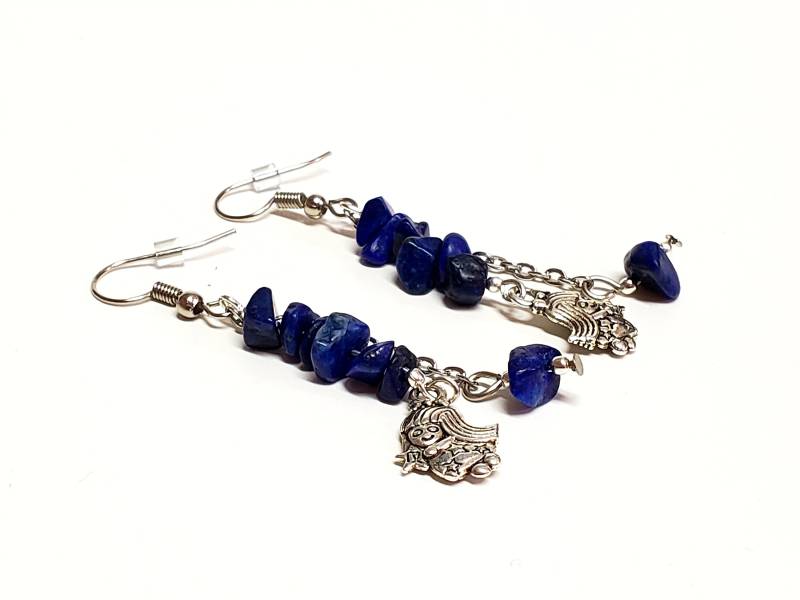 Jungfrau Ohrringe - Sternzeichen September Geburtsstein Lapis Schmuck von PiscesGems