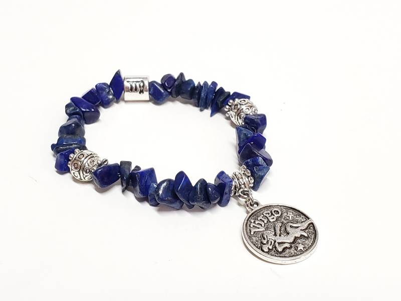 Jungfrau Sternzeichen Armband - Geburtsstein September Lapis Schmuck von PiscesGems