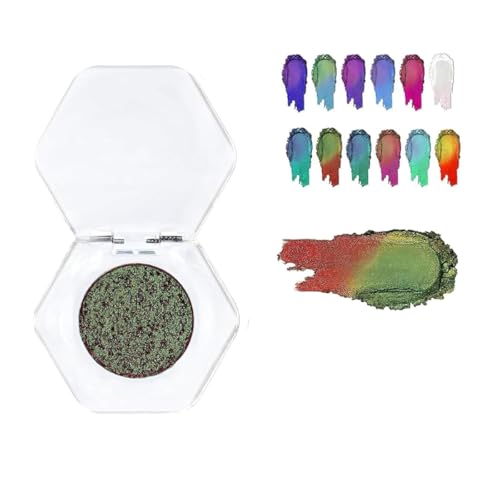 Adriana Nicole Cosmetics Lidschatten, ätherischer, einfarbiger Lidschatten, Lidschatten mit exquisitem Glitzer, doppelter Chrom-Lidschatten (11#) von Pisheng