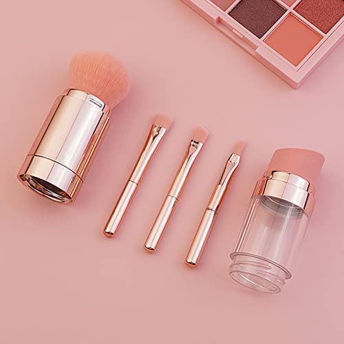 5-in-1-Make-up-Pinsel-Set, Multifunktional, Tragbar, Foundation, Loser Puder, Lidschatten, Augenbrauen, Lippenpinsel-Set, Tragbar, 5-in-1-Kosmetikpinsel für Büro, Dating, von Pissente