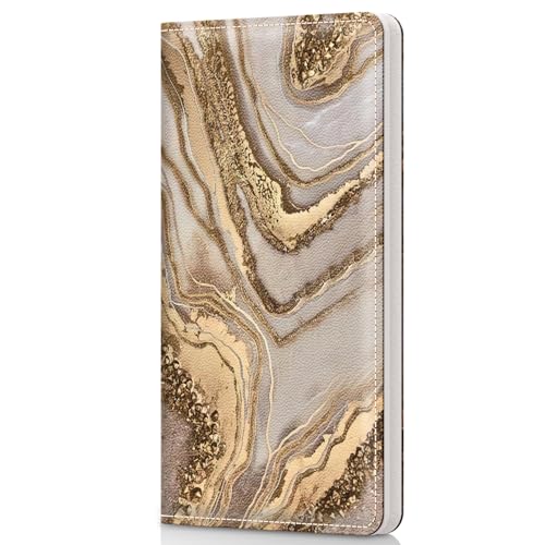 Pisypox Scheckbuchhülle für persönliches Scheckbuch, gemusterte Leder-Scheckbuchhüllen für Damen und Herren, mit Stifthalter und integrierter transparenter Kunststoff-Trennwand für doppelte Schecks von Pisypox