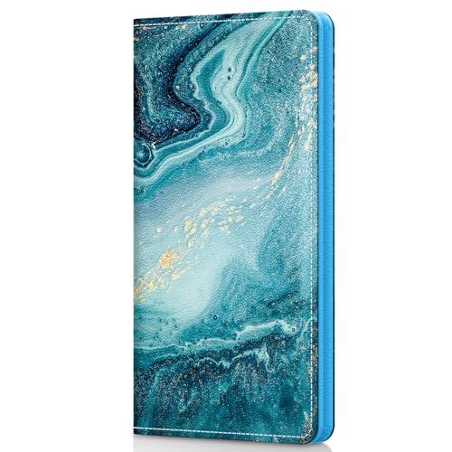 Pisypox Scheckbuchhülle für persönliches Scheckbuch, gemusterte Leder-Scheckbuchhüllen für Damen und Herren, mit Stifthalter und integrierter transparenter Kunststoff-Trennwand für doppelte Schecks von Pisypox