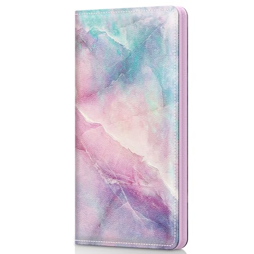 Pisypox Scheckbuchhülle für persönliches Scheckbuch, gemusterte Leder-Scheckbuchhüllen für Damen und Herren, mit Stifthalter und integrierter transparenter Kunststoff-Trennwand für doppelte Schecks von Pisypox