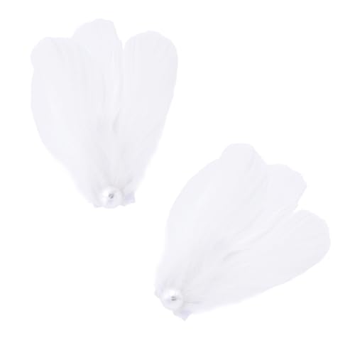 2 handgefertigte gefiederte Haarnadeln mit Kunstperlen für Hochzeit und besondere Anlässe, für Frauen und Mädchen, Bühnenshow, Seiten-Haarnadeln von Pitadue