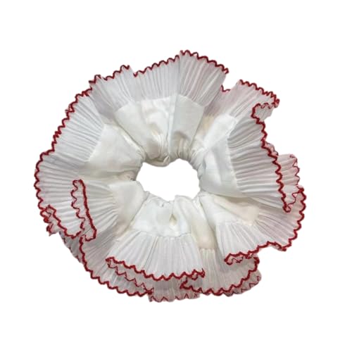 Doppellagiges Haargummi mit Spitzenbesatz, für Frauen und Mädchen, elastische Spitzen-Haargummis, französisches Haarstyling-Zubehör von Pitadue