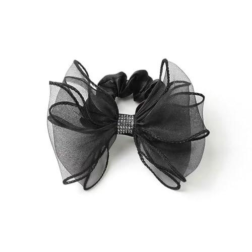 Haargummi mit glitzernden Strass-Schleifen, dehnbar, modisches Haar-Accessoire für den täglichen Gebrauch, Fitnessstudio, Event, mehrere Farben, für den täglichen Gebrauch, mit Strasssteinen von Pitadue