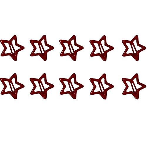 Kleine Haarspange für Mädchen, 2,5 cm / 5,1 cm, süße Seitenklammer, rote Metall-Haarnadel, Haarschmuck für Damen, 10 Stück von Pitadue