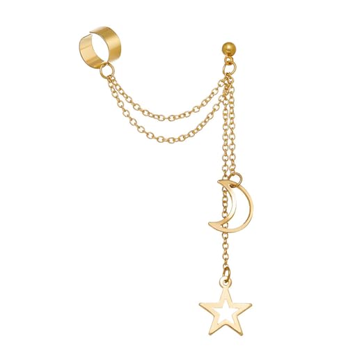 Modische Doppel-Clip-On-Ohrringe, Mond-Stern-Anhänger, Legierung, Schmuck für Frauen und Mädchen, geometrisches Ohr-Zubehör, modernes geometrisches Ohr-Zubehör, Einheitsgröße, Wie beschrieben, Wie Modische Doppel-Clip-On-Ohrringe, Mond-Stern-Anhänger, Legierung, Schmuck für Frauen und Mädchen, geometrisches Ohr-Zubehör, modernes geometrisches Ohr-Zubehör, Einheitsgröße, Wie beschrieben, Wie von Pitadue